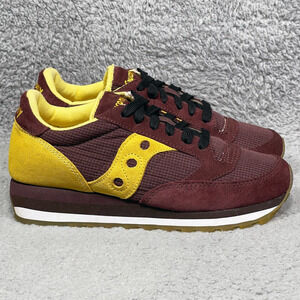 Saucony Jazz Triple Womens Size 7.5 Sneaker Shoes Chocolate Gold Suede Fabric